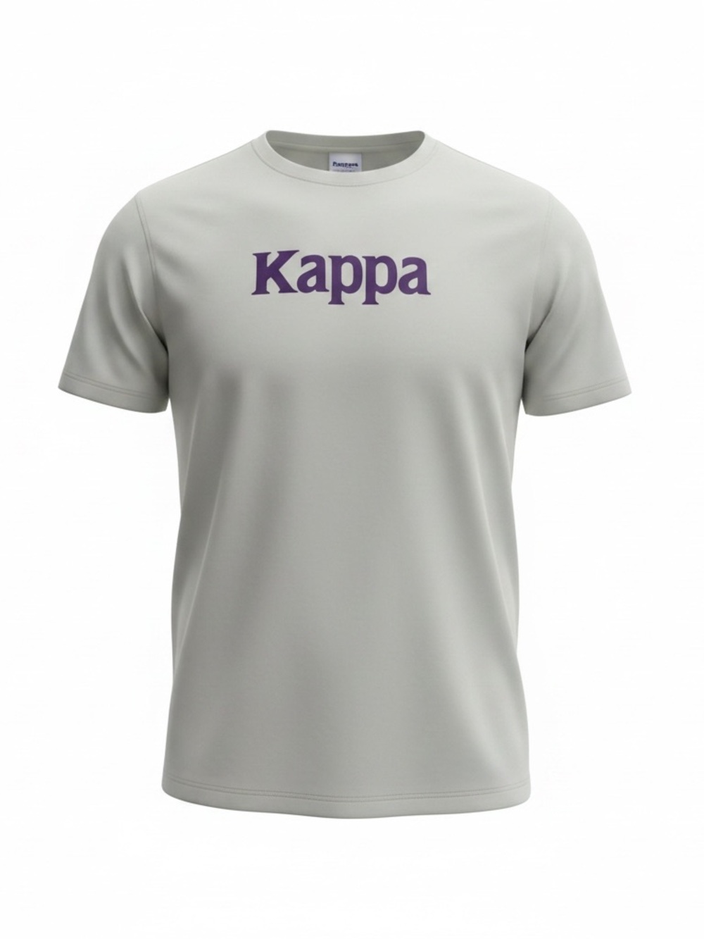 Kappa Short Sleeve Preppy Sportswear Crew Tee in Light Gray with Logo Size Med